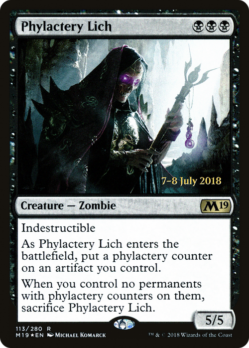 Phylactery Lich (PRE-113S) - Core Set 2019 Promos Foil