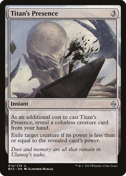 Titan's Presence (BFZ-014) - Battle for Zendikar Foil