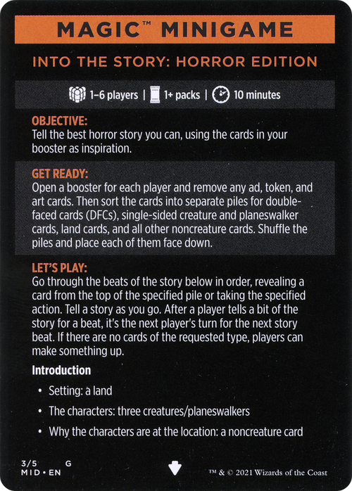 Into the Story: Horror Edition // Into the Story (cont'd) (MMID-003) - Innistrad: Midnight Hunt Minigames