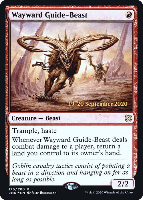 Wayward Guide-Beast (PRE-176S) - Zendikar Rising Promos Foil