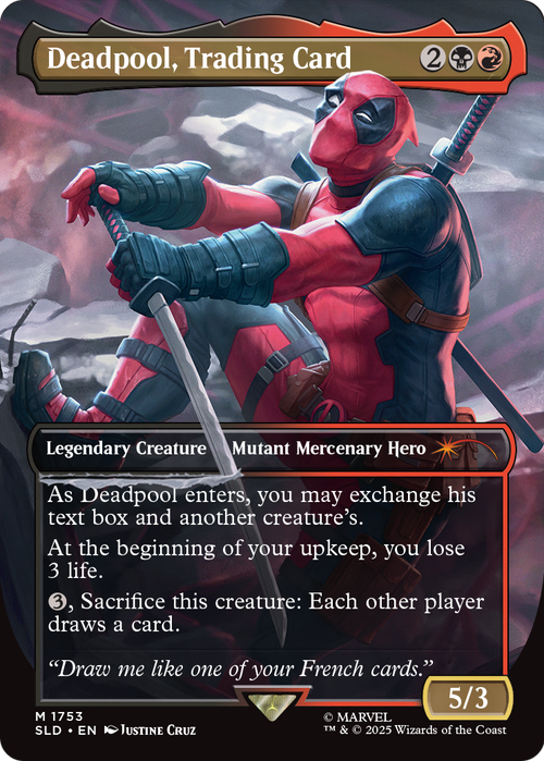 Deadpool, Trading Card (SLD-1753) - Secret Lair Drop Series (Borderless) Foil
