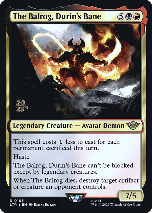 The Balrog, Durin's Bane (PRE-195) - Tales of Middle-earth Promos Foil