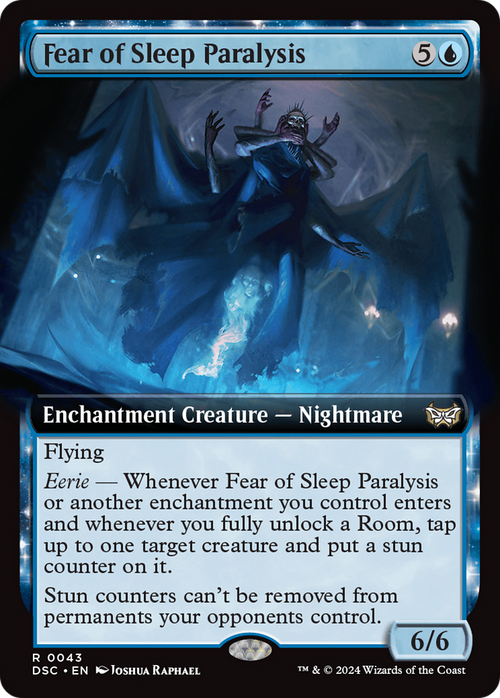 Fear of Sleep Paralysis (Extended Art) (DSC-043) - Duskmourn: House of Horror Commander: (Extended Art, enchantment)
