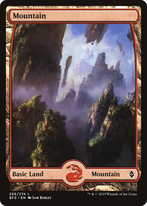 Mountain (266) - Full Art (BFZ-266) - Battle for Zendikar Foil