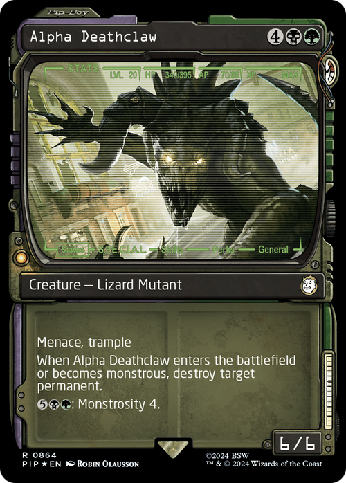Alpha Deathclaw (Showcase) (Surge Foil) (PIP-864) - Fallout: (Showcase) Foil