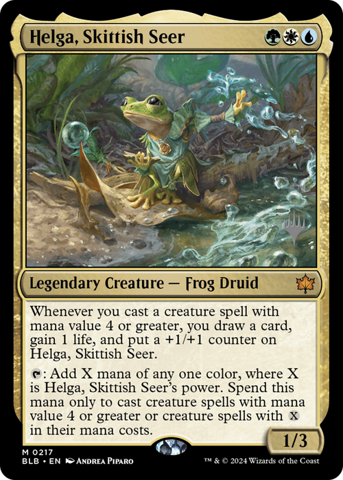Helga, Skittish Seer (PPBLB-217) - Bloomburrow Promos