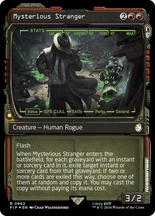 Mysterious Stranger (Showcase) (Surge Foil) (PIP-862) - Fallout: (Showcase) Foil