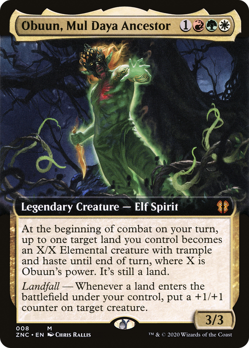 Obuun, Mul Daya Ancestor (Extended Art) (ZNC-008) - Zendikar Rising Commander: (Extended Art) Foil
