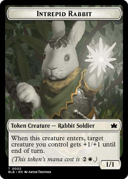 Intrepid Rabbit Token (BLB-002) - Bloomburrow Tokens