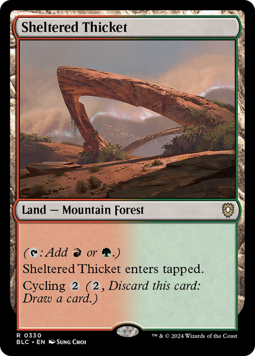 Sheltered Thicket (BLC-330) - Bloomburrow Commander