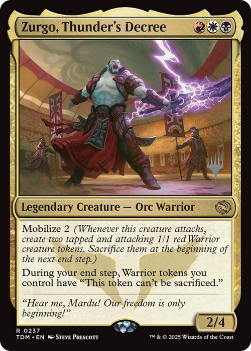 Zurgo, Thunder's Decree (PPTDM-237P) - Promo Pack: Tarkir: Dragonstorm Foil