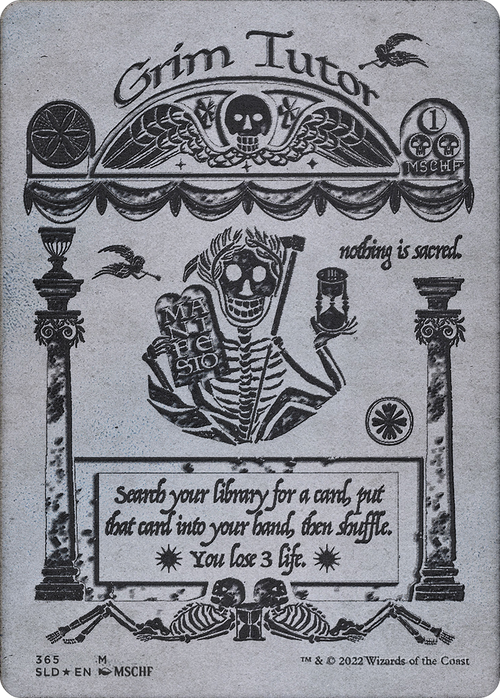 Grim Tutor (Silver Laminate) (SLD-365) - Secret Lair Drop (Borderless) Foil