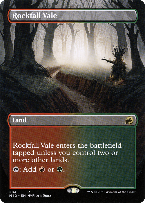 Rockfall Vale (Borderless) (MID-284) - Innistrad: Midnight Hunt (Borderless) Foil