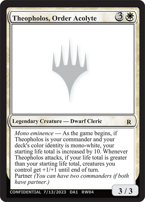 Theopholos, Order Acolyte (UNK-RW04E) - Unknown Event