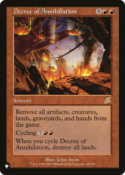 Decree of Annihilation (LIST-SCG-85) - The List