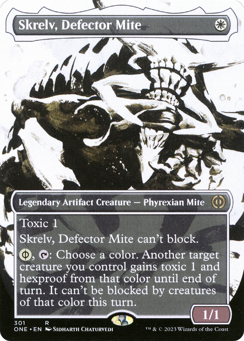 Skrelv, Defector Mite (Showcase) (ONE-301) - Phyrexia: All Will Be One: (Showcase) (Borderless) Foil