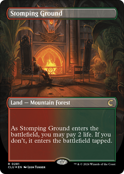 Stomping Ground (Borderless) (CLU-281) - Ravnica: Clue Edition Foil