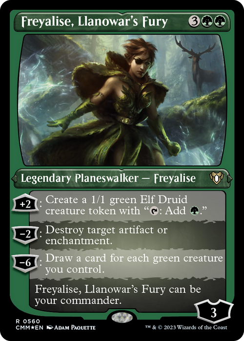 Freyalise, Llanowar's Fury (Foil Etched) (CMM-560) - Commander Masters Foil