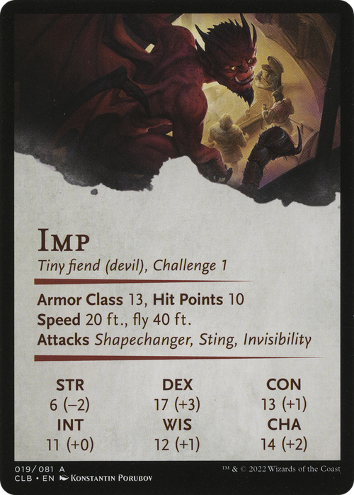 Nefarious Imp // Nefarious Imp (ACLB-019) - Battle for Baldur's Gate Art Series (Borderless) Foil