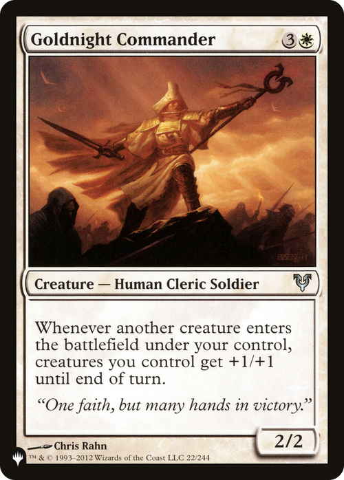 Goldnight Commander (LIST-AVR-22) - The List