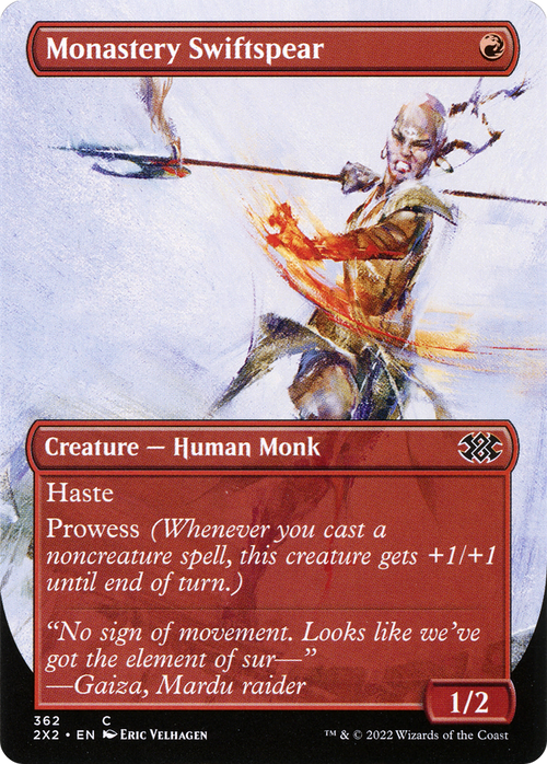 Monastery Swiftspear (Borderless) (2X2-362) - Double Masters 2022 Foil