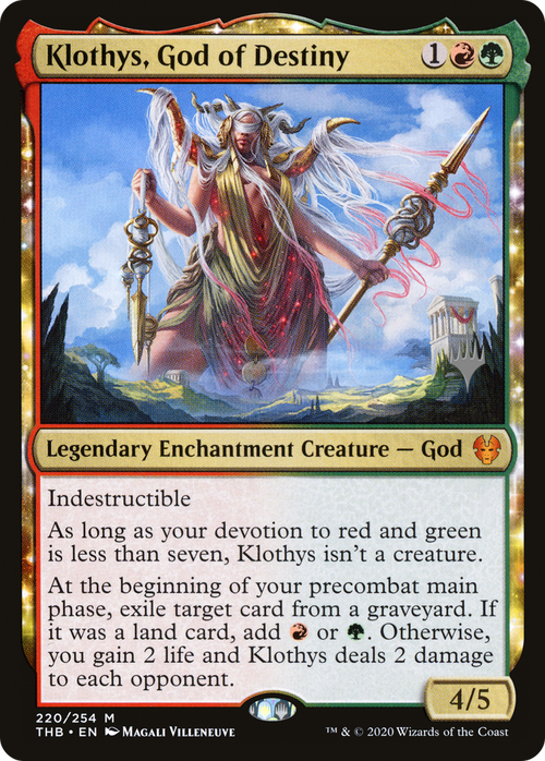 Klothys, God of Destiny (PPTHB-220P) - Theros Beyond Death Promos: (enchantment)