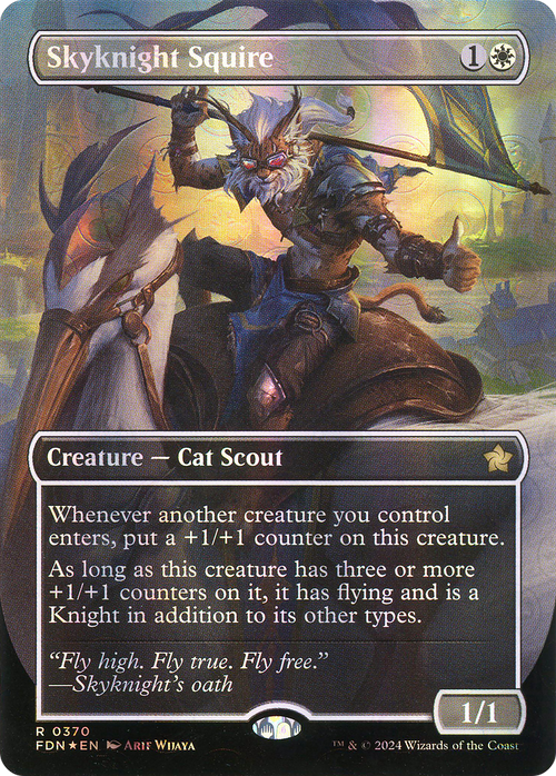 Skyknight Squire (Borderless) (Mana Foil) (FDN-370) - Foundations Foil