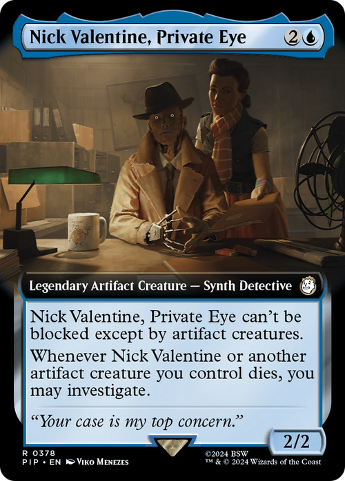 Nick Valentine, Private Eye (Extended Art) (PIP-378) - Fallout: (Extended Art) Foil