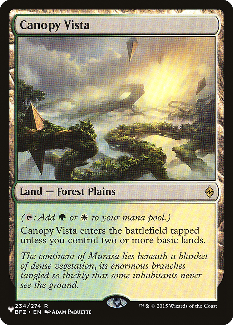 Canopy Vista (LIST-BFZ-234) - The List