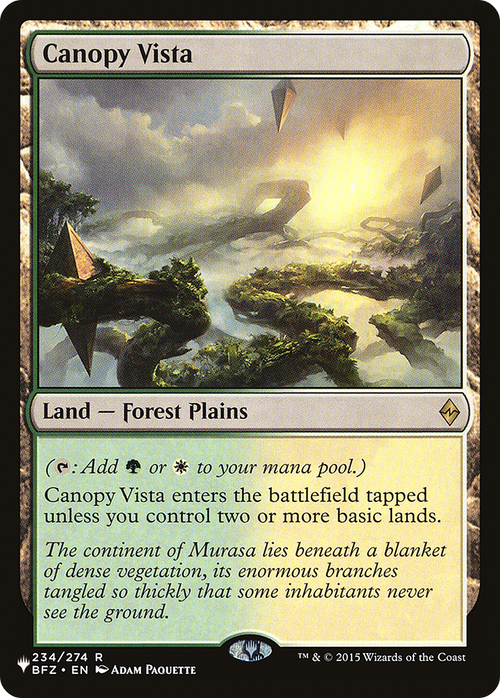 Canopy Vista (LIST-BFZ-234) - The List