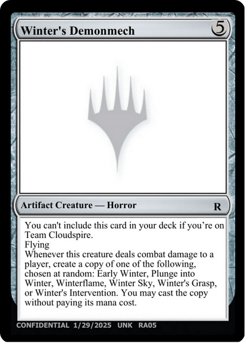 Winter's Demonmech (UNK-RA05C) - Un-Known Event Playtest Cards