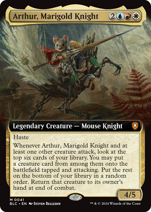 Arthur, Marigold Knight (Extended Art) (BLC-041) - Bloomburrow Commander: (Extended Art)
