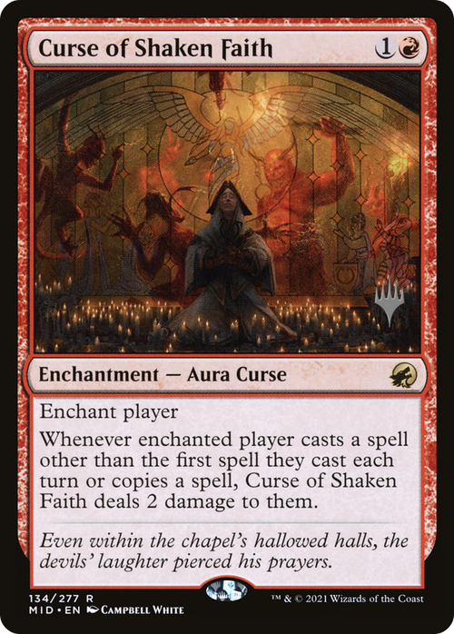 Curse of Shaken Faith (PPMID-134P) - Innistrad: Midnight Hunt Promos Foil