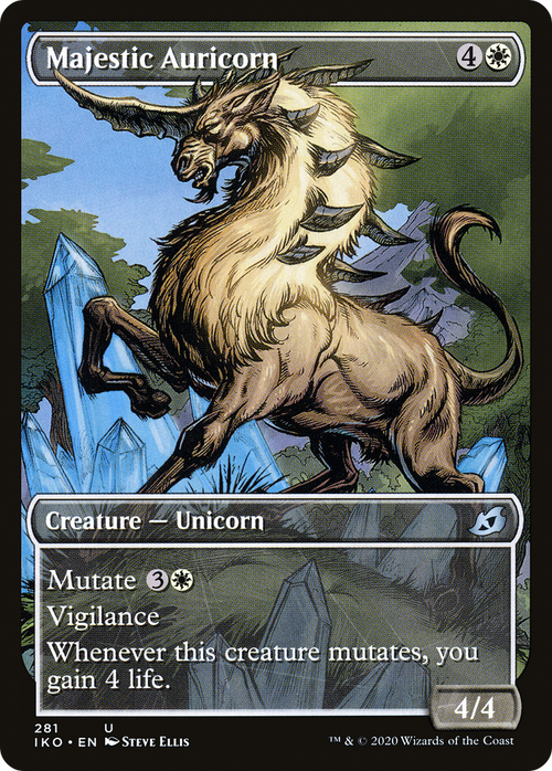 Majestic Auricorn (Showcase) (IKO-281) - Ikoria: Lair of Behemoths: (Showcase) Foil