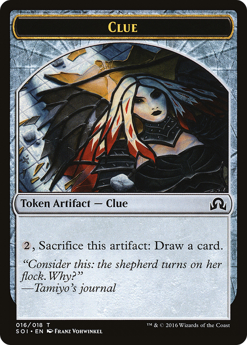 Clue Token (016) (SOI-016) - Shadows over Innistrad Tokens