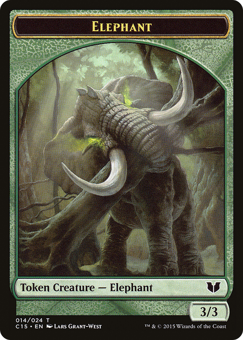 Elephant // Saproling Double-Sided Token (C15-014) - Commander 2015 Tokens