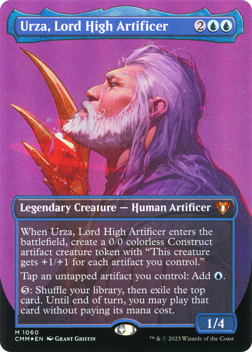 Urza, Lord High Artificer (Textured Foil) (CMM-1060) - Commander Masters (Borderless) Foil