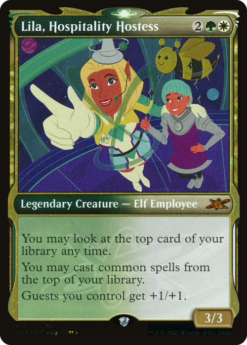 Lila, Hospitality Hostess (Showcase) (Galaxy Foil) (UNF-513) - Unfinity: (Showcase) Foil