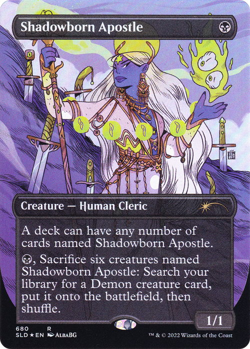 Shadowborn Apostle (680) (SLD-680) - Secret Lair Drop: (Full Art) (Borderless) Foil