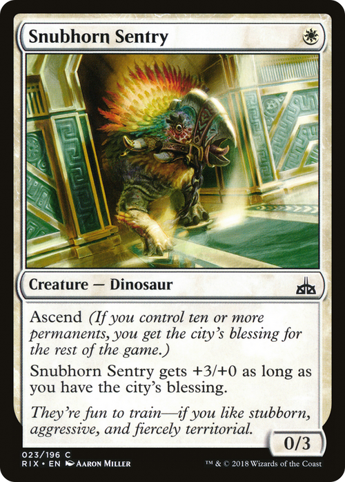 Snubhorn Sentry (RIX-023) - Rivals of Ixalan