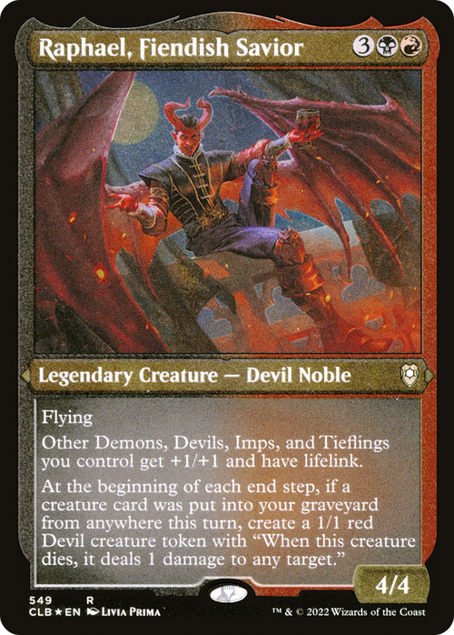 Raphael, Fiendish Savior (Foil Etched) (CLB-549) - Commander Legends: Battle for Baldur's Gate Foil
