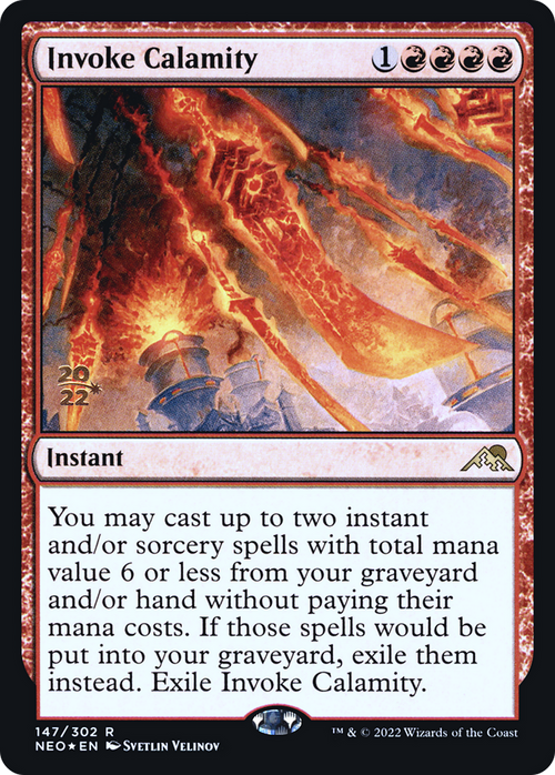 Invoke Calamity (PRE-147) - Kamigawa: Neon Dynasty Promos Foil