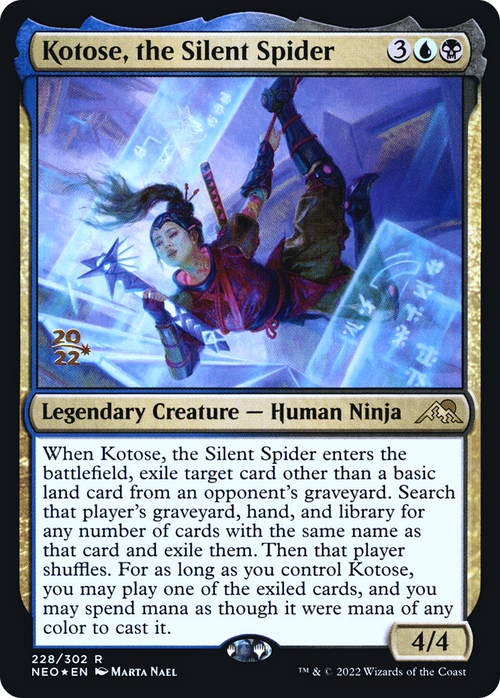 Kotose, the Silent Spider (PRE-228) - Kamigawa: Neon Dynasty Promos Foil