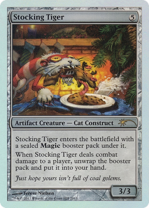 Stocking Tiger (No Date) (MEDIA-13†) - Happy Holidays Foil