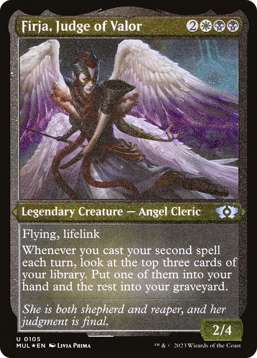 Firja, Judge of Valor (Foil Etched) (MUL-105) - Multiverse Legends Foil