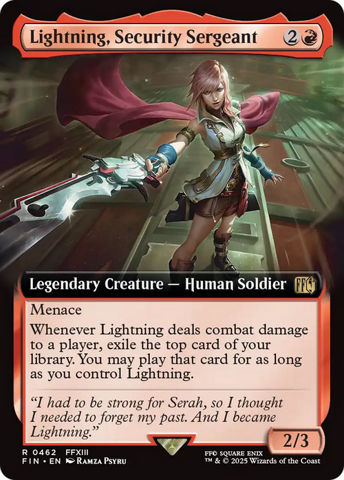 Lightning, Security Sergeant (Extended Art) (FIN-462) - FINAL FANTASY: (Extended Art) Foil