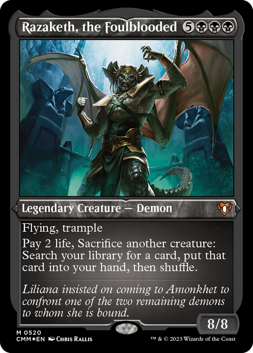 Razaketh, the Foulblooded (Foil Etched) (CMM-520) - Commander Masters Foil