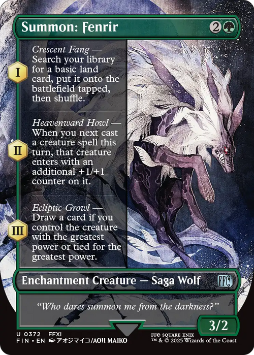 Summon: Fenrir (Borderless) (FIN-372) - FINAL FANTASY: (enchantment)