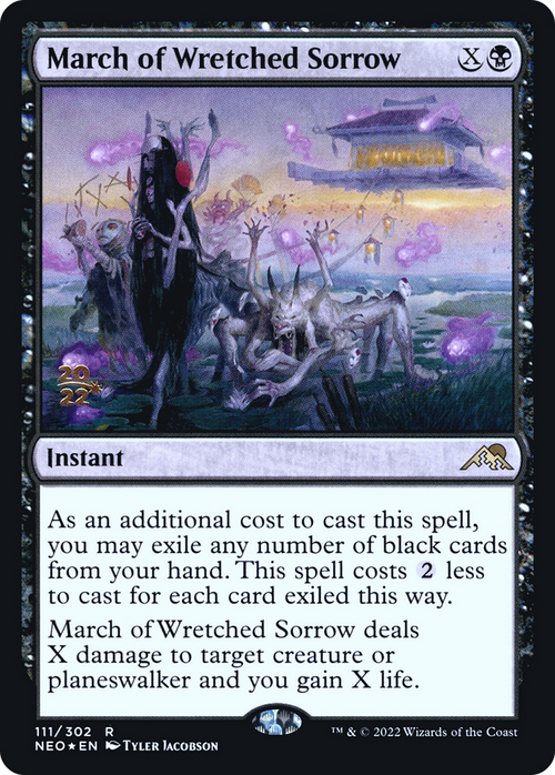 March of Wretched Sorrow (PRE-111) - Kamigawa: Neon Dynasty Promos Foil