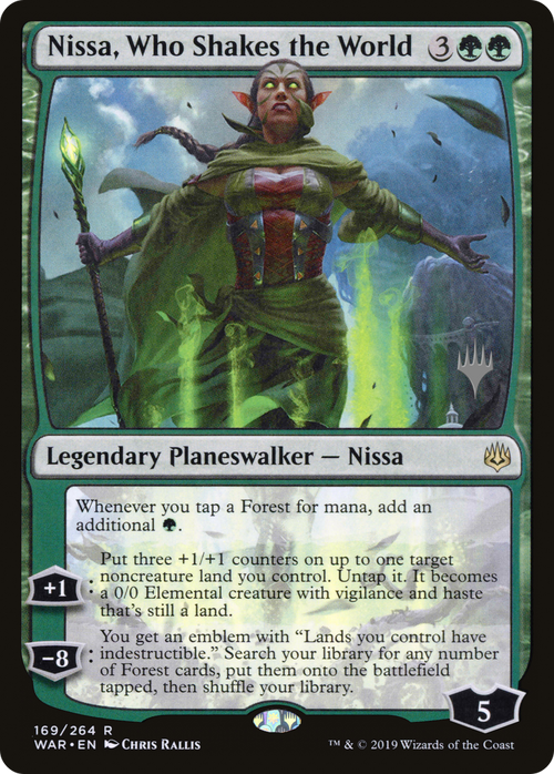 Nissa, Who Shakes the World (PPELD-169P) - War of the Spark Promos Foil